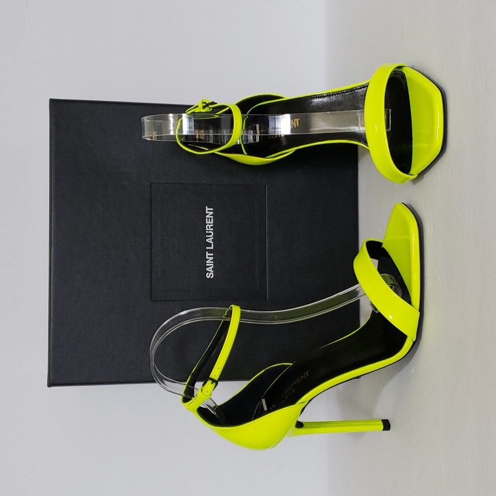Saint Laurent Amber Neon Leather Sandals